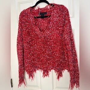 Polly and Esther red sweater